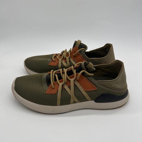 Olukai Mio Li Slip On Sneakers Green Orange Mesh Summer Shoes Men\'s size 8 main image 8